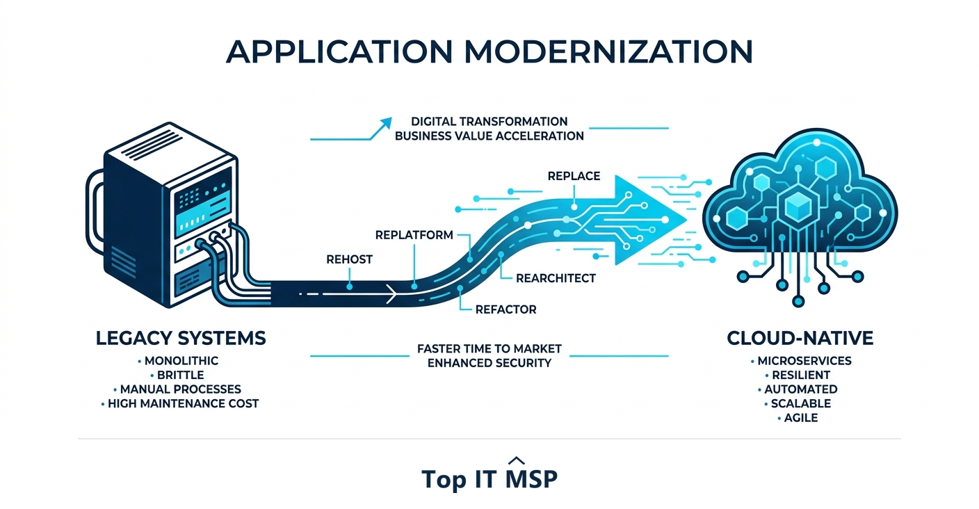 Application modernization updates legacy applications to run on modern cloud technology