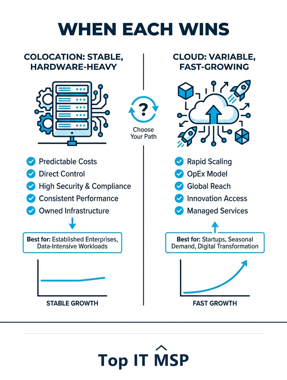 When colocation wins and when cloud wins