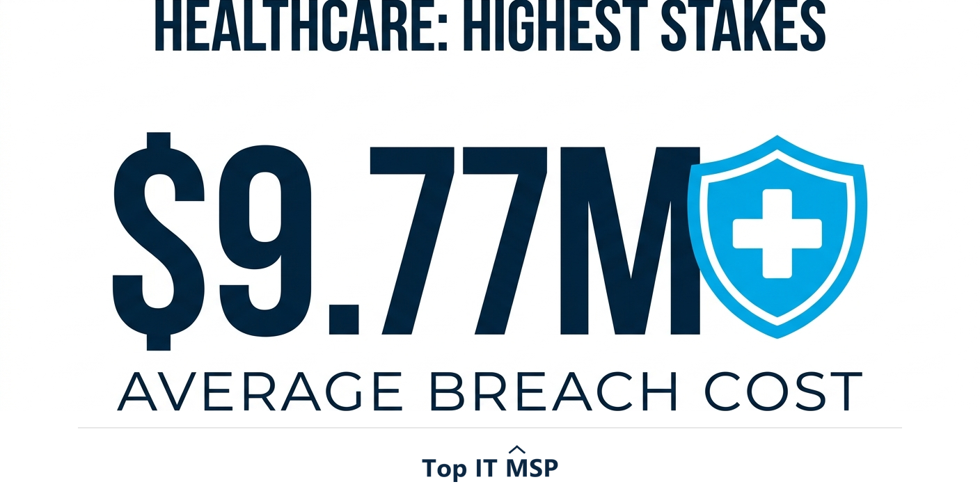 Healthcare is the most expensive industry for breaches at 9.77 million dollars
