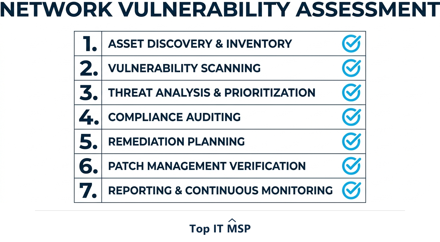 The network vulnerability assessment checklist steps