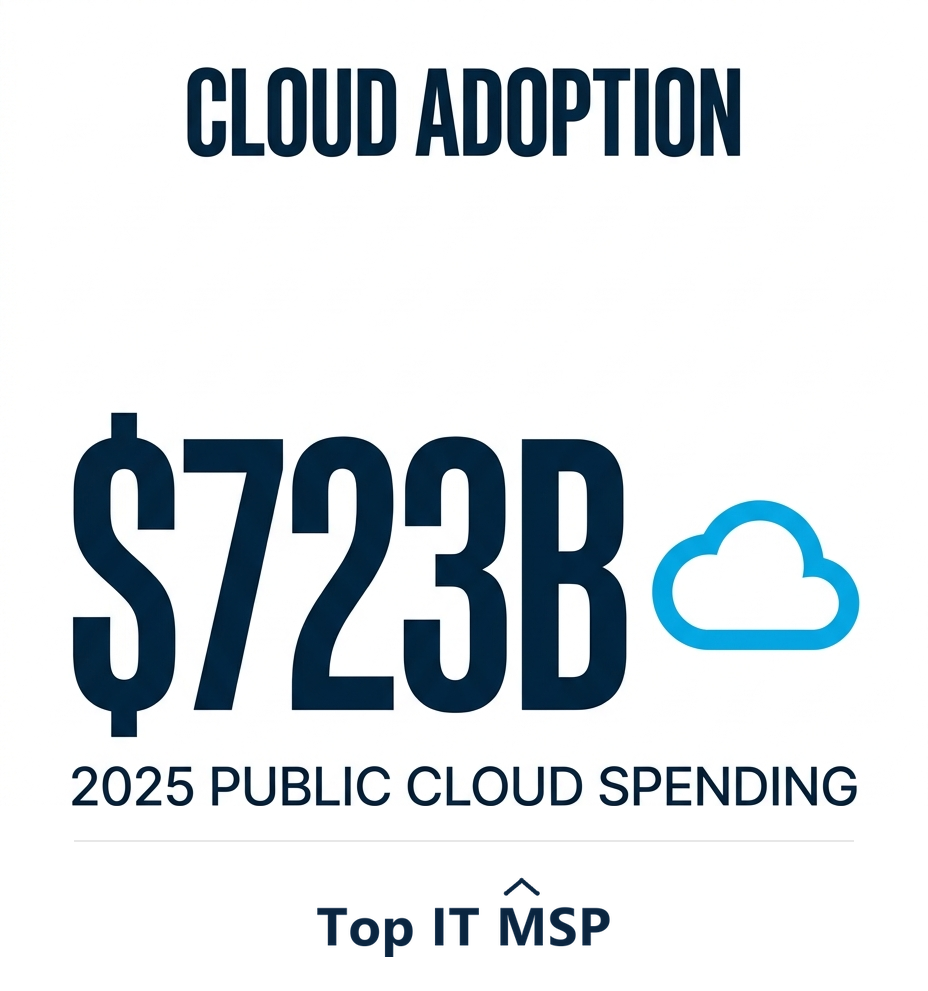 Worldwide public cloud spending is forecast to top 723 billion dollars in 2025