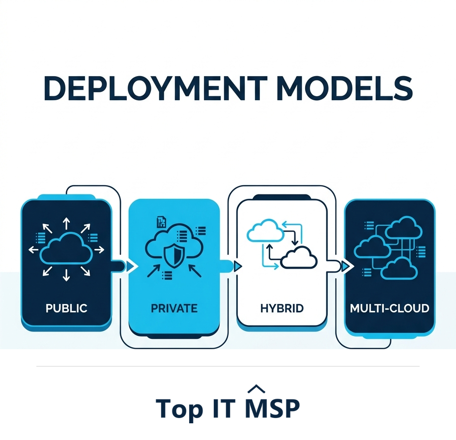 Deployment models: public, private, hybrid, multi-cloud