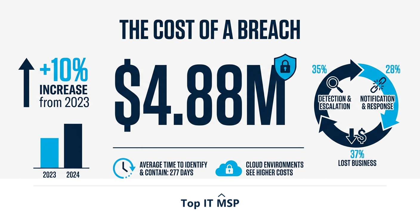 The average data breach cost 4.88 million dollars in 2024