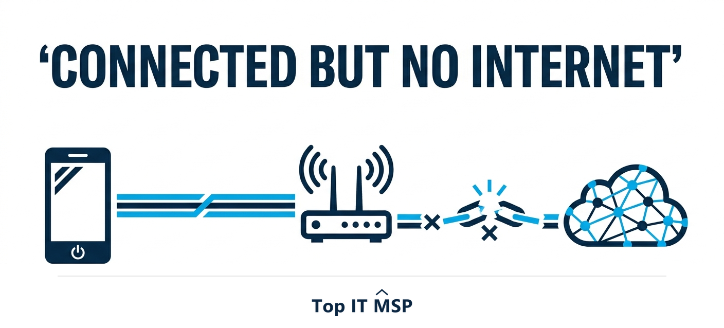 WiFi connected but no internet: the break is between the router and the internet